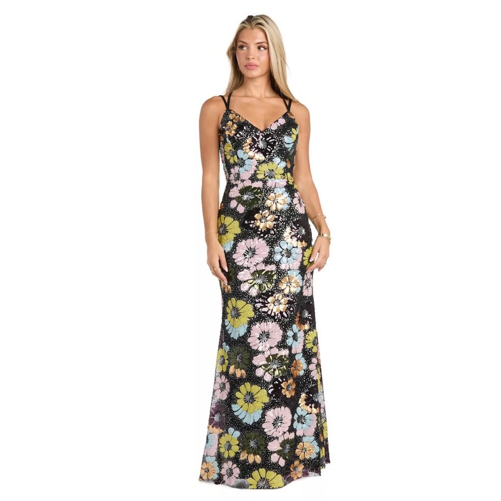 Morgan & Co Macy's Black Sequin Formal Dress